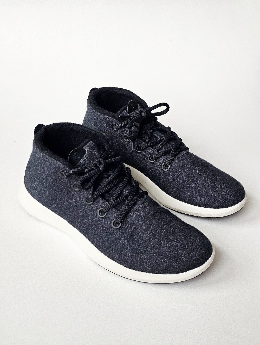 Allbirds Merino Wool Runner-Up Mizzle Mid Men’s 13 Natural Black White Sneakers